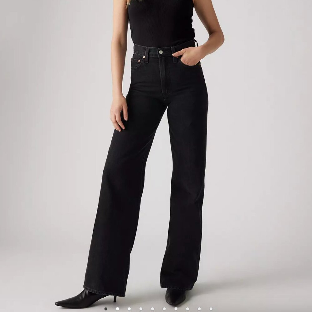 PREMIUM Levi's | Black |  RIBCAGE HIGH WAISTED - WIDE LEG JEANS 25